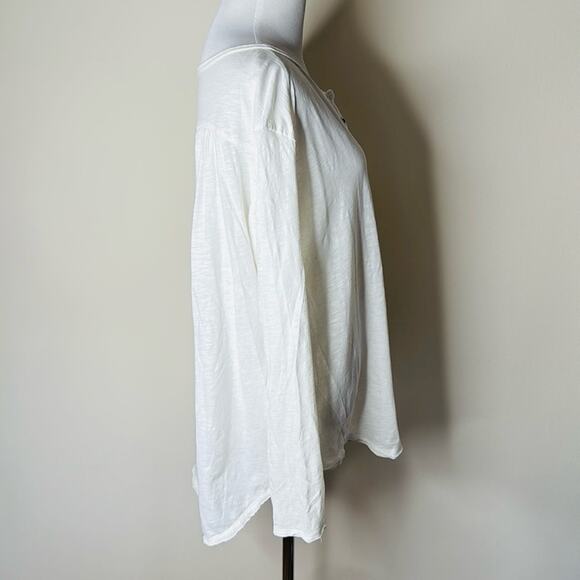 Free People We the Free White Burnout Henley - Picture 4 of 6